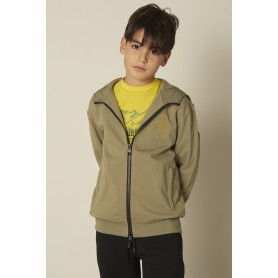 FELPA FULL ZIP CON CAPPUCCIO REFRIGI