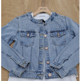 GIUBBINO BAMBINA JEANS COLLO ALLA COREAN