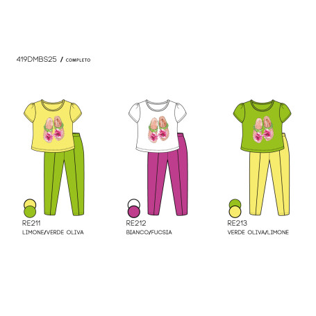 COMPLETO BAMBINA T-SHIRT E FUSEUAX