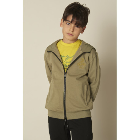 FELPA FULL ZIP CON CAPPUCCIO REFRIGI
