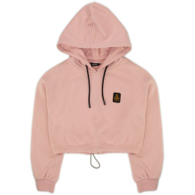 FELPA CROPPED CON CAPPUCCIO