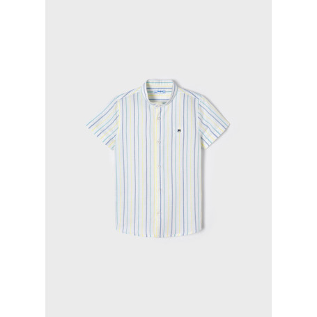 CAMICIA M/C LINO RIGHE COREAN