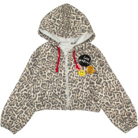 FELPA MACULATA ZIP C/CAPPUCCIO NEONATA