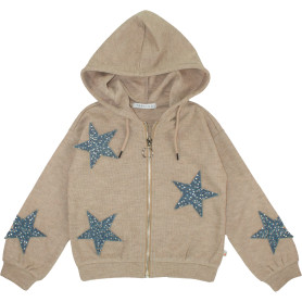 FELPA ZIP E CAPPUCCIO BAMBINA TOBETOO