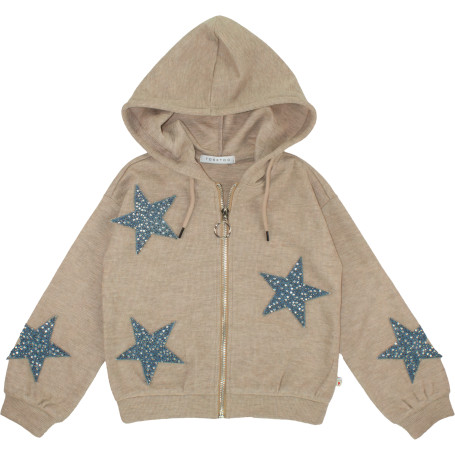 FELPA ZIP E CAPPUCCIO BAMBINA TOBETOO